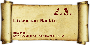 Lieberman Martin névjegykártya